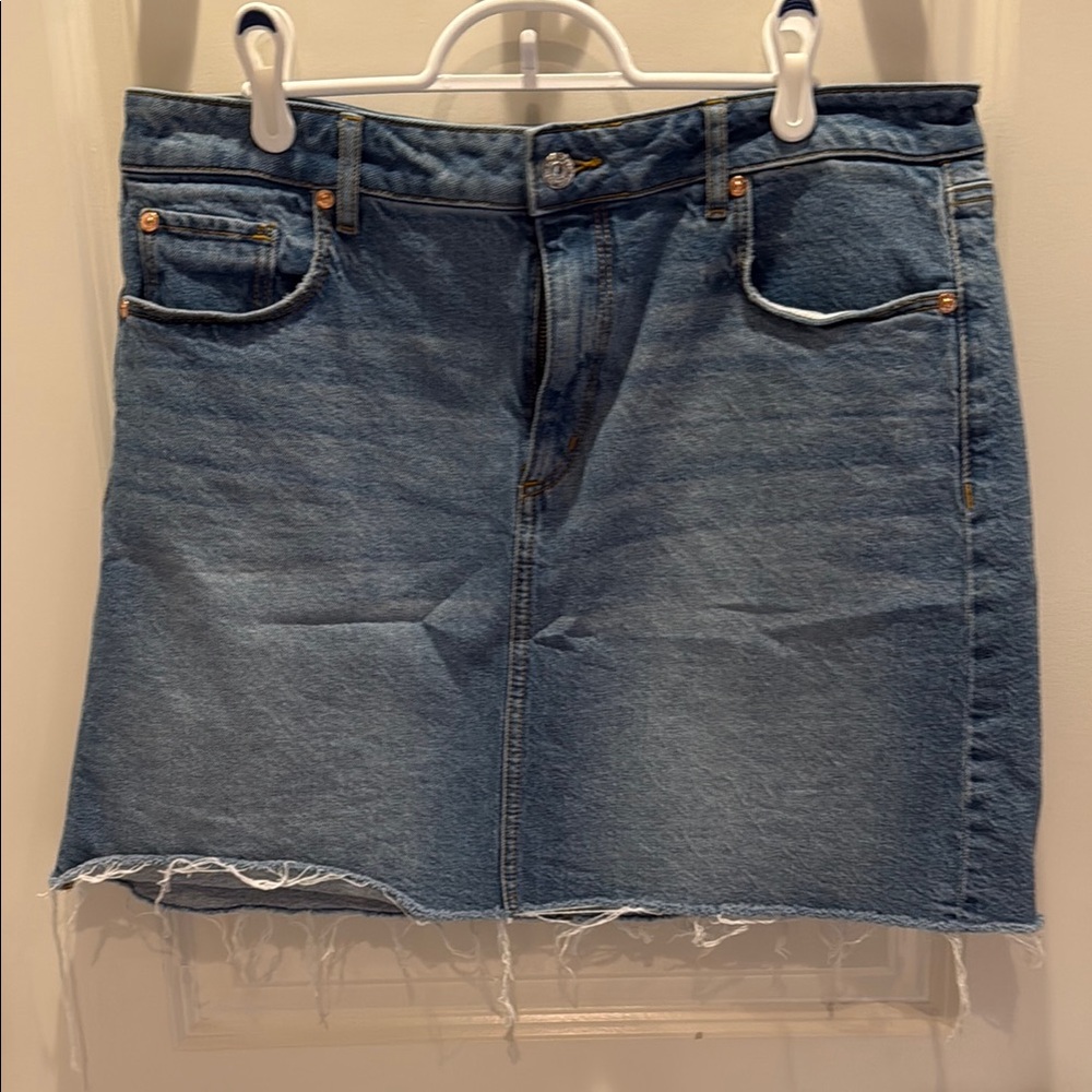 LOFT Blue Mini Pencil Skirt Casual